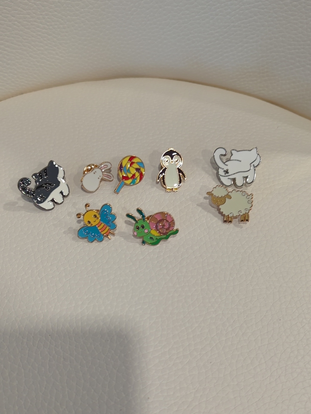 Assorted Small Pets Enamel Pins - White, Black, Blue, Green, Yellow, Pink